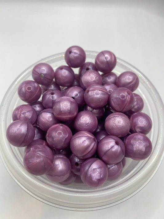 Purple Pearl Silicone Bead - 15mm