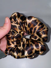 Load image into Gallery viewer, Leopard Satin Hair Scrunchie
