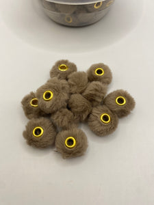 Fuzzy Spacer Bead - Brown - 20mm