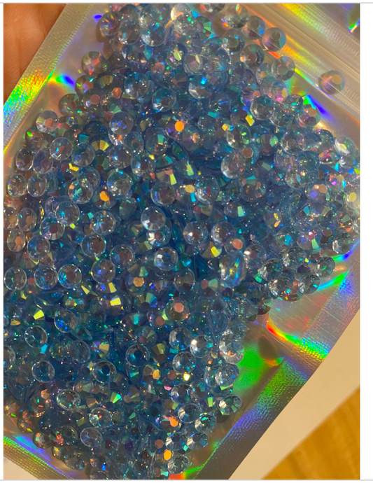 5mm Resin Transparent AB  rhinestones 1oz bag approx. 1400 pieces. Light blue