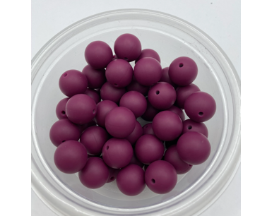 Red Wine Solid Round Silicone Bead- 15mm