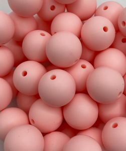 1 Light Pink Solid Round Silicone Bead - 15mm