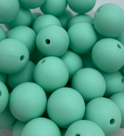 Mint Green Solid Round Silicone Bead - 15mm