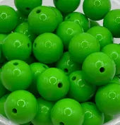 Shiny Silicone Beads - 15mm - green