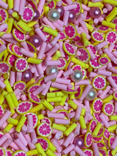 Load image into Gallery viewer, Grapefruit Clay Sprinkles and pearls   5mm.  0.5 oz bag

