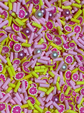 Load image into Gallery viewer, Grapefruit Clay Sprinkles and pearls   5mm.  0.5 oz bag
