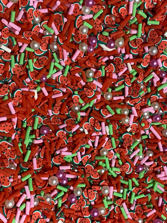 Watermelon Polymer Clay Slices and pearls