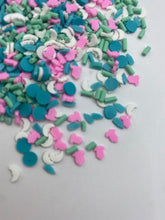 Load image into Gallery viewer, Baby Bottle and Moons Polymer Clay Slices 5mm.  0.5 oz bag
