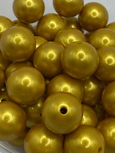 Metallic Silicone Beads - 15mm - gold