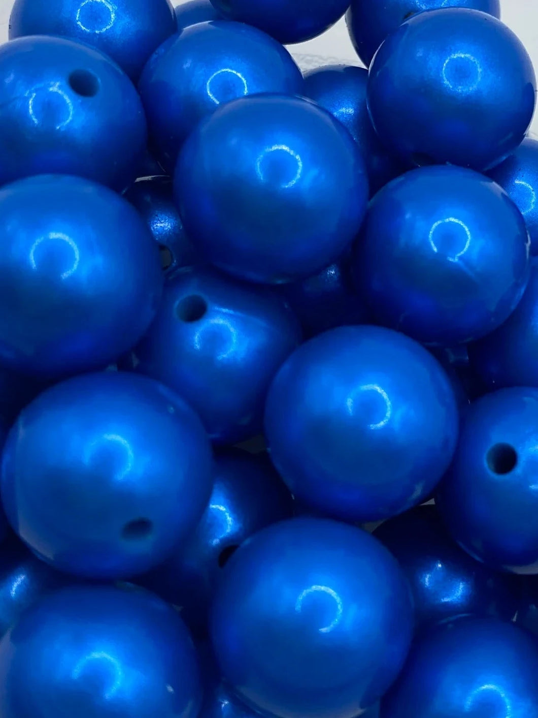 Metallic Silicone Beads - 15mm - blue