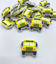 Load image into Gallery viewer, 1 School Bus  Silicone Focal Bead
