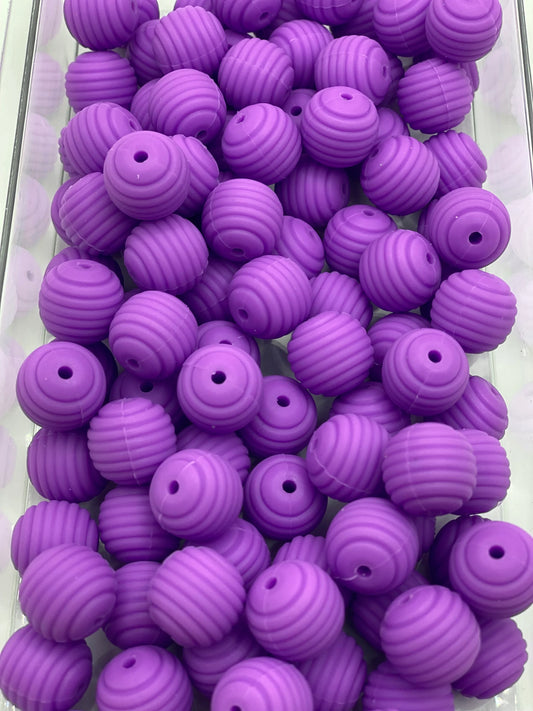 Silicone Bead 15mm Solid Purple