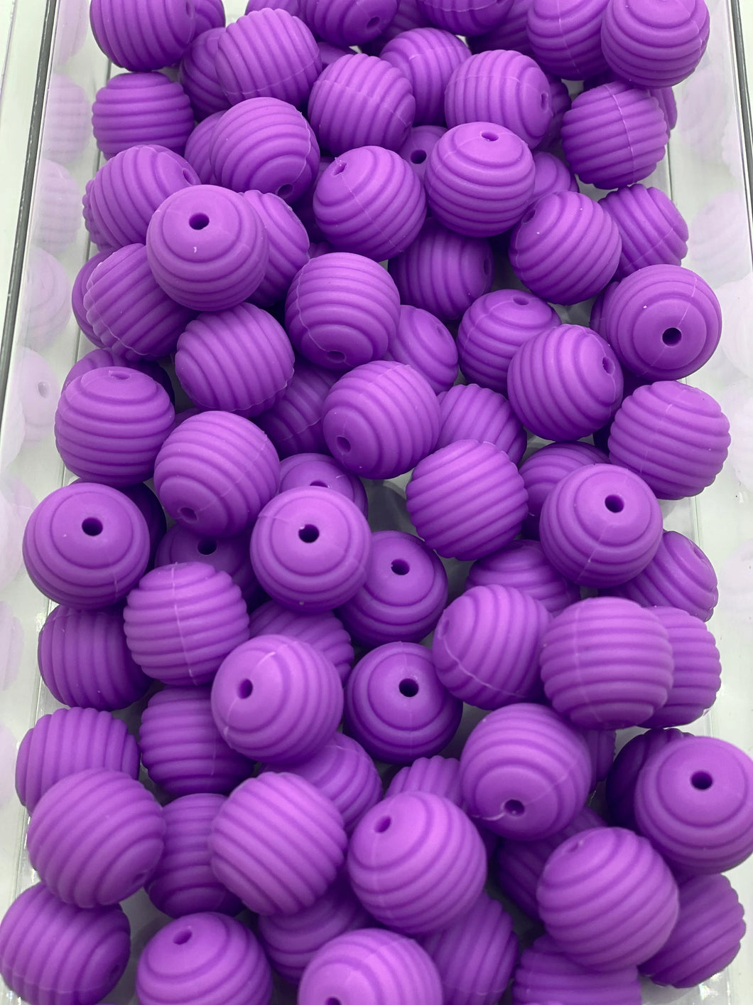 Silicone Bead 15mm Solid Purple