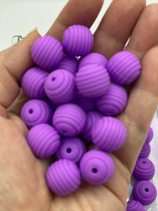 Silicone Bead 15mm Solid Purple