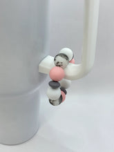 Load image into Gallery viewer, Pink And Gray Beaded Cup Charm
