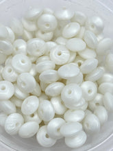 Load image into Gallery viewer, 20 Pearl White Solid Silicone Lentil  Beads - 12mm
