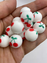 Load image into Gallery viewer, Cherry  Pattern  Silicone Beads - 15mm
