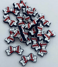 Load image into Gallery viewer, 2 Sport Bow Silicone Focal Beads - great for pens, wristlets, cup charms
