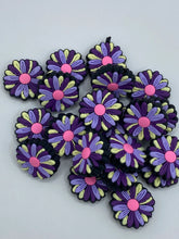 Load image into Gallery viewer, Purple Flower Silicone Focal Bead
