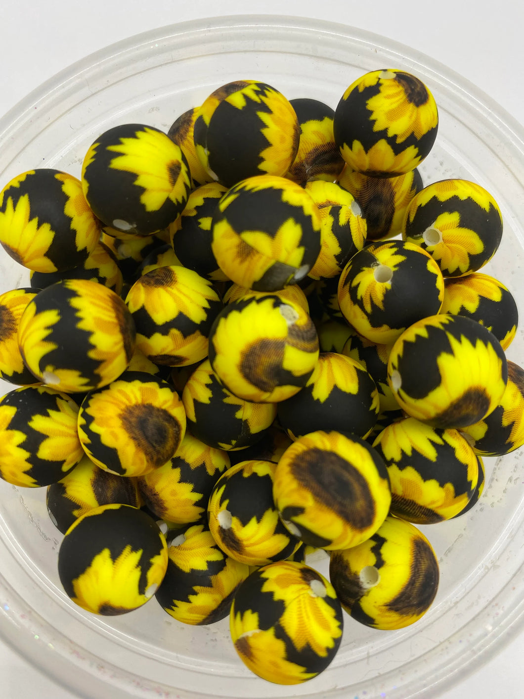 Sunflower Pattern  Silicone Beads - 15mm