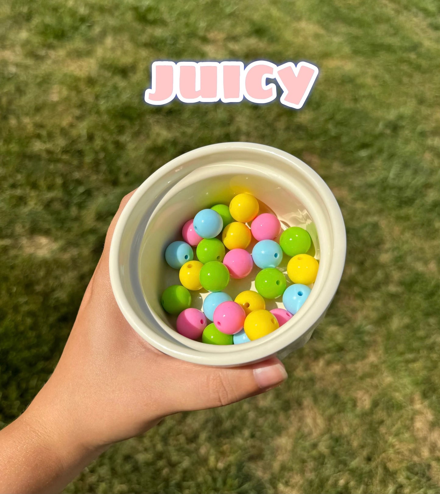 Juicy” Color Mix -  Round Shiny Silicone Beads - 15mm - 25 Beads