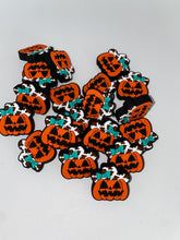 Load image into Gallery viewer, Jack O Lantern with cowgirl hat  Silicone Focal Bead - Halloween Focal
