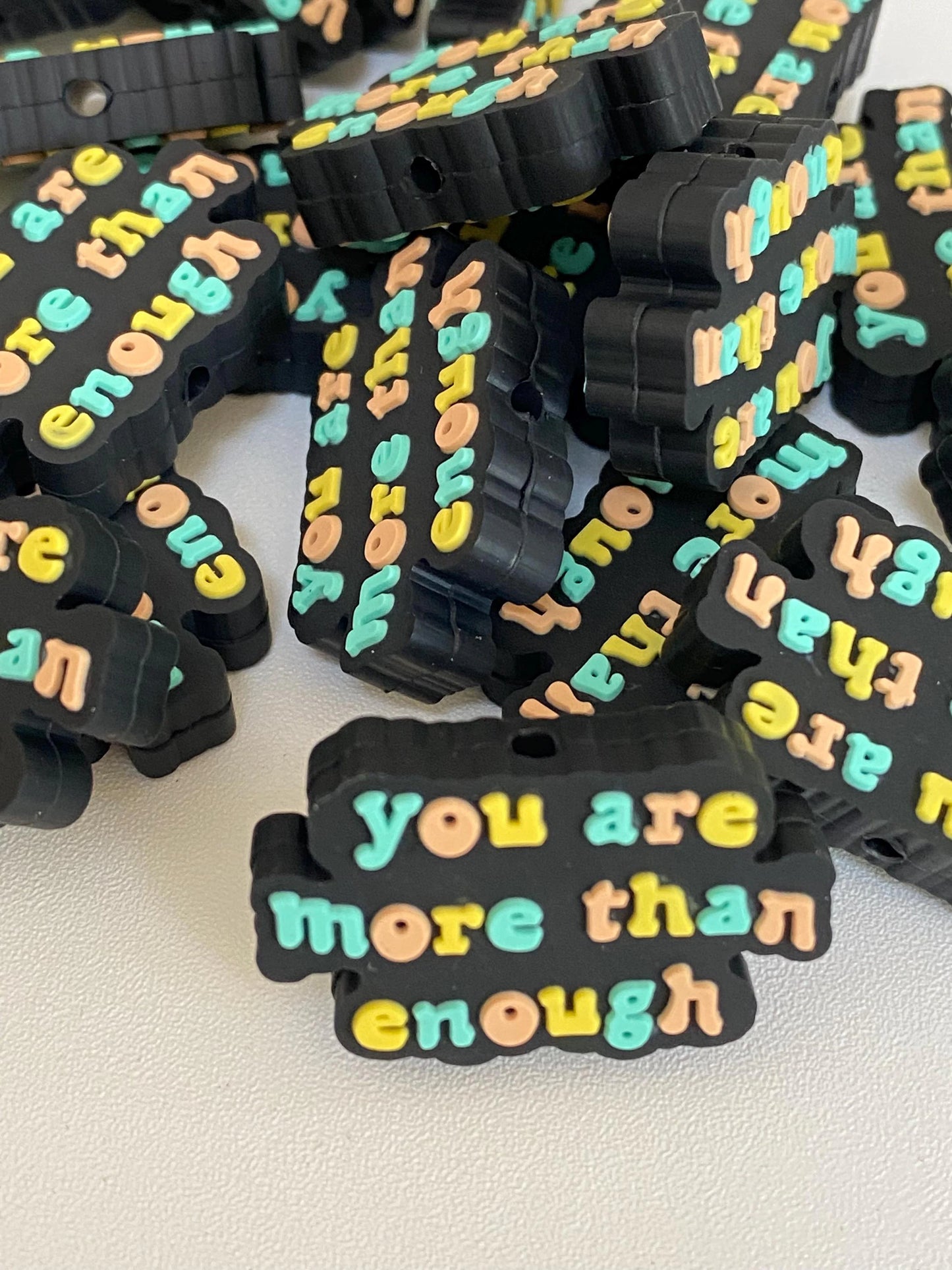 “you are more than enough ” Silicone Focal Bead