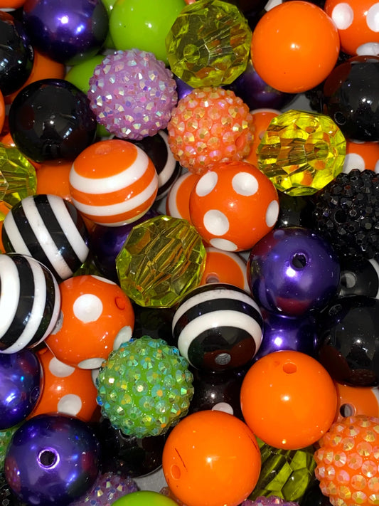 Trick or Treat Acrylic Bead Mix  - 20mm - 25 Beads