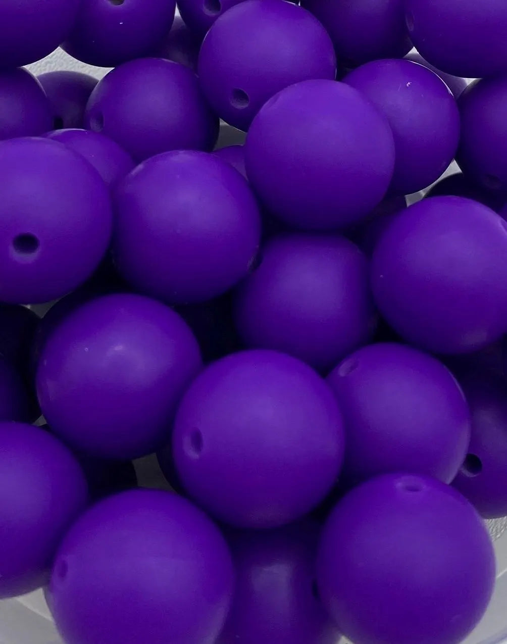 Dark Purple Solid Round Silicone Bead - 15mm