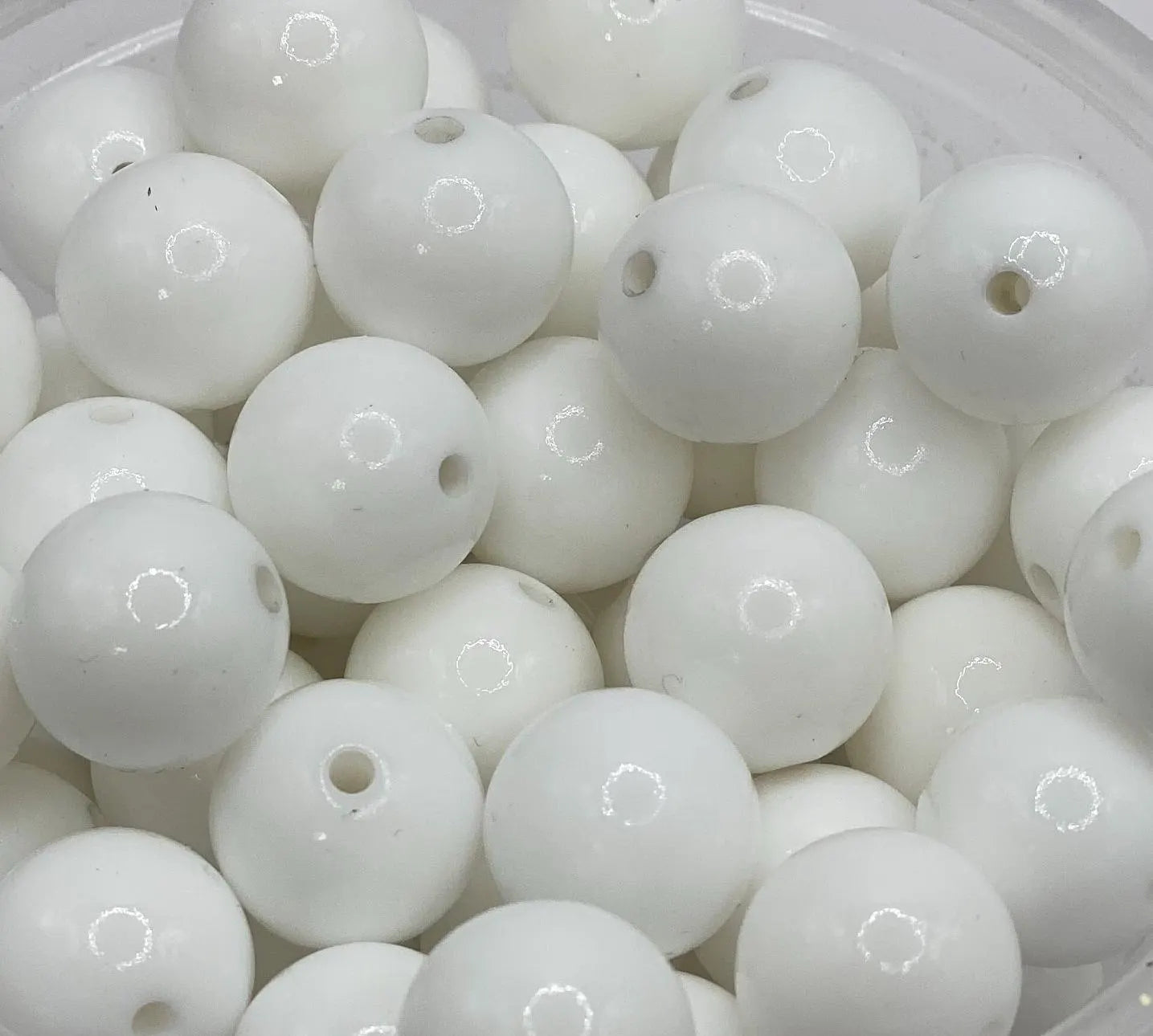 White Shiny Silicone Bead