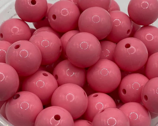 Shiny Silicone Beads - 15mm - pink