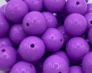 Shiny Silicone Beads - 15mm - purple