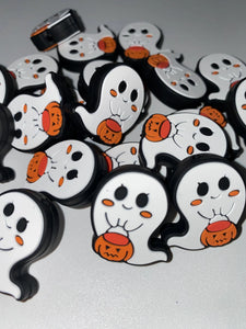 Trick or Treating Ghost   Silicone Focal Bead - Halloween Focal