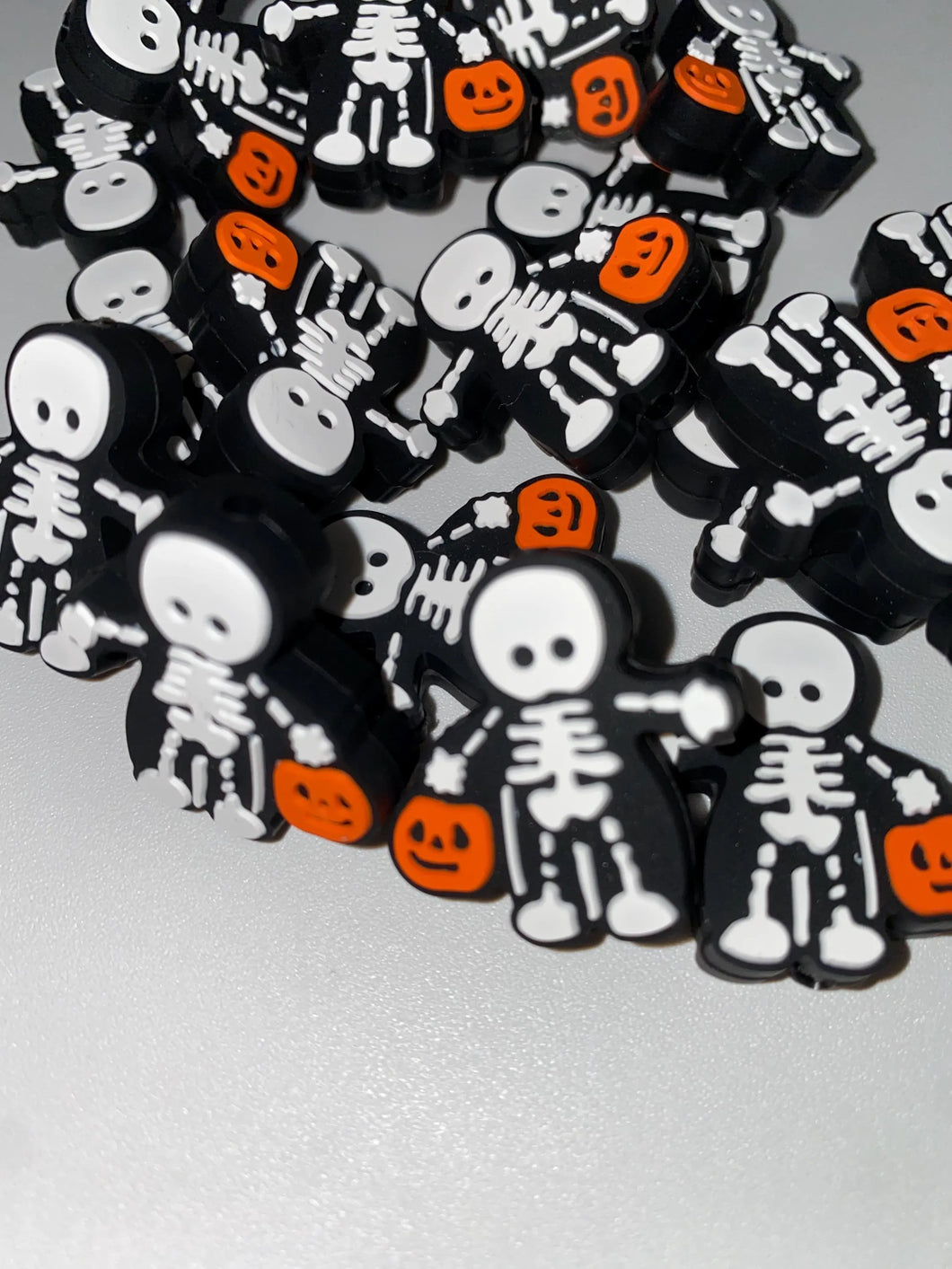 Trick or Treating Skeleton Silicone Focal Bead - Halloween Focal