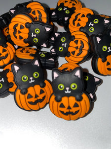 Black Cat  Silicone Focal Bead - Halloween Focal