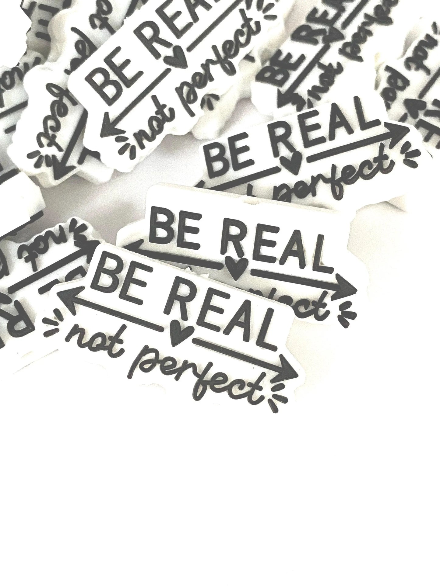 Be Real Not Perfect” Silicone Focal Bead