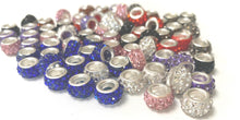Load image into Gallery viewer, 12mm Chunky Spacer Beads -rhinestone- mix of colors -10 pieces
