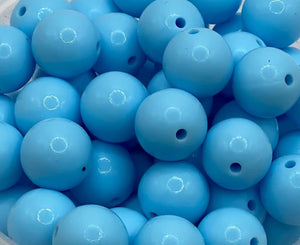 Light Blue Shiny Silicone Bead