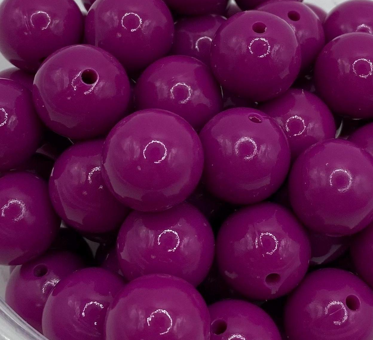 Shiny Silicone Beads - 15mm - magenta