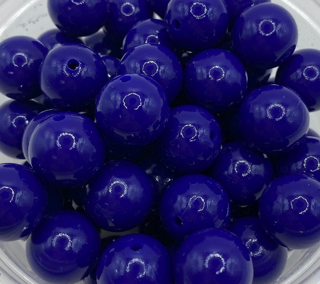 Navy Blue Shiny Silicone Bead