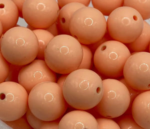 Shiny Silicone Beads - 15mm - peach