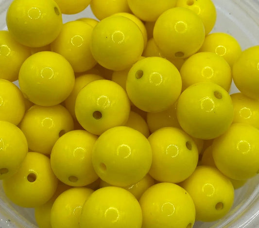 Shiny Silicone Beads - 15mm - yellow