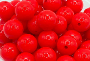 Shiny Silicone Beads - 15mm - red