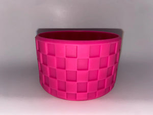 Checkered Texture Tumbler Boot - Silicone Boot- Tumbler Accessories