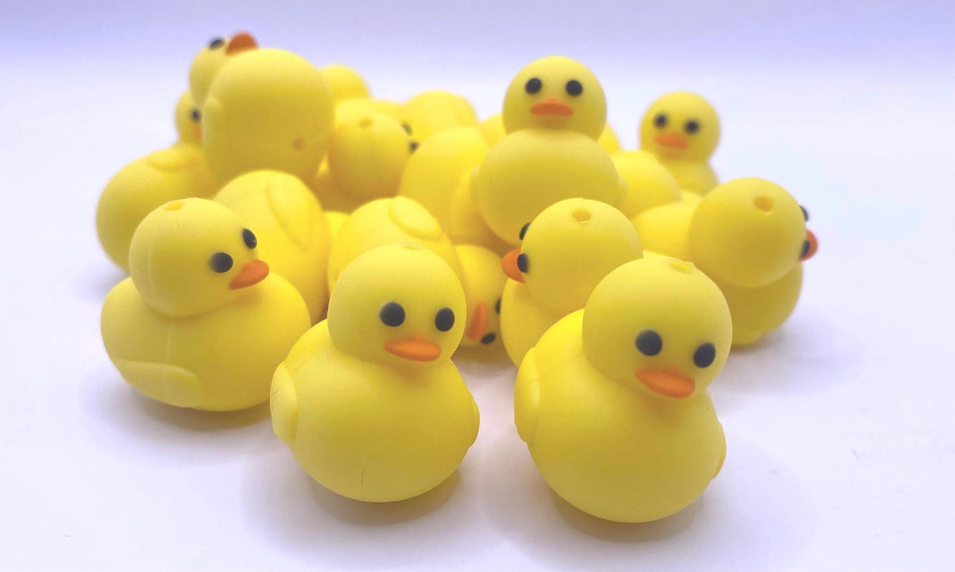 Yellow Duck 3D Silicone Focal Bead