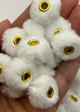 Load image into Gallery viewer, 10 Fuzzy Spacer  Beads - 20 mm - White
