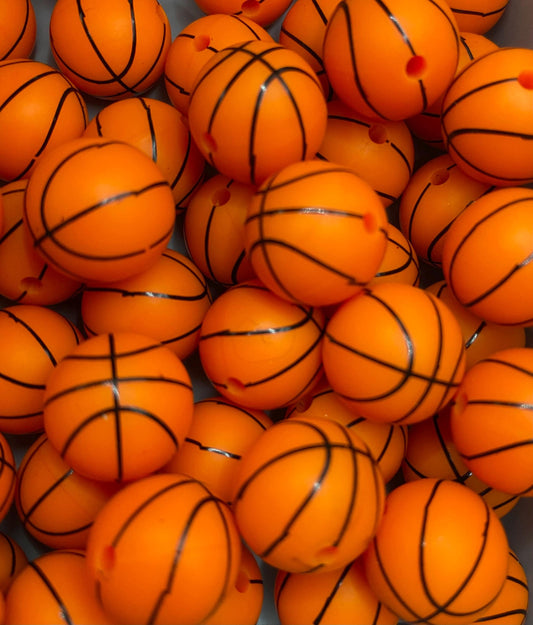 Basketball  Silicone Beads 15mm