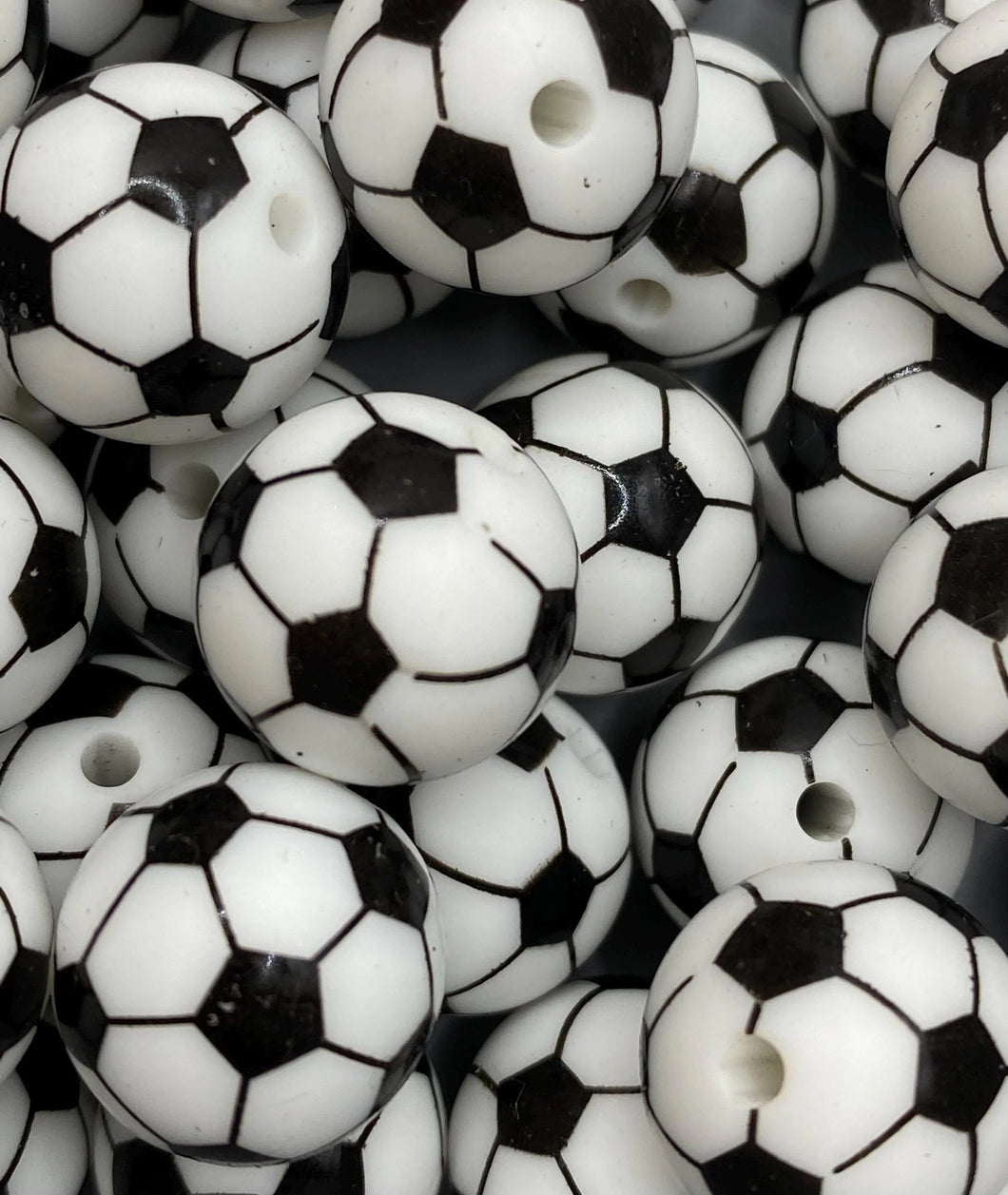 Soccer Silicone Bead 15mm