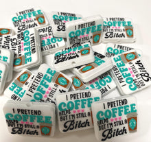 Load image into Gallery viewer, I Pretend Coffee Helps Silicone Focal Bead
