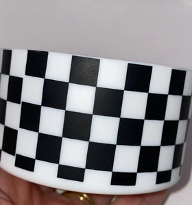 Black And White Checkered  Tumbler Boot - Silicone Boot- Tumbler Accessories